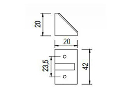 Úhelník spojovací plastový dvojitý 42mm Buk 